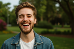 A person smiling after taking advice on maintaining healthy gums with viva dentals expertise