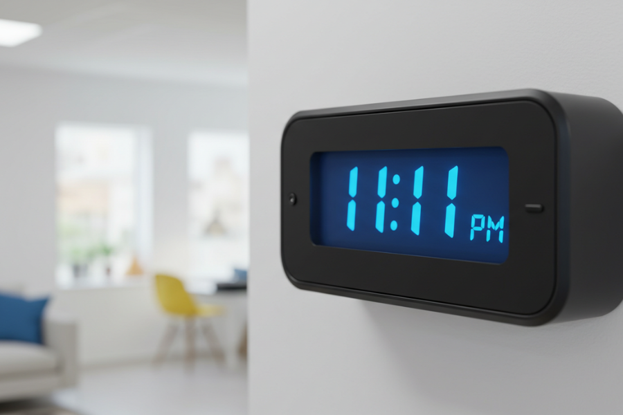 A picture of a digital clock to signal the time to wait for dental implants from our experts at viva dental