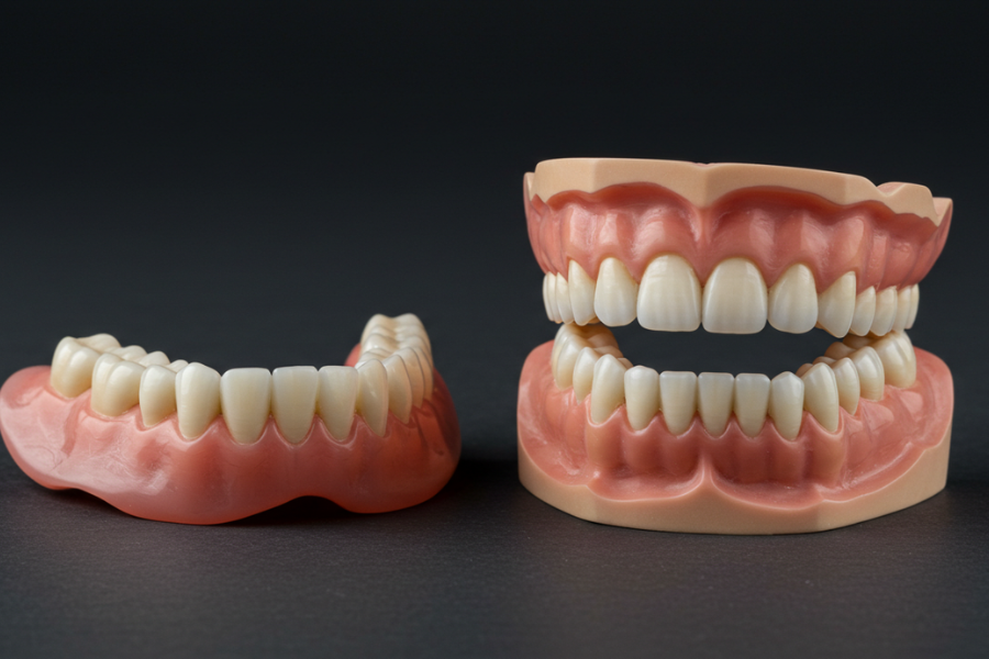 An image of dentures as we go on to describe the dos and don'ts