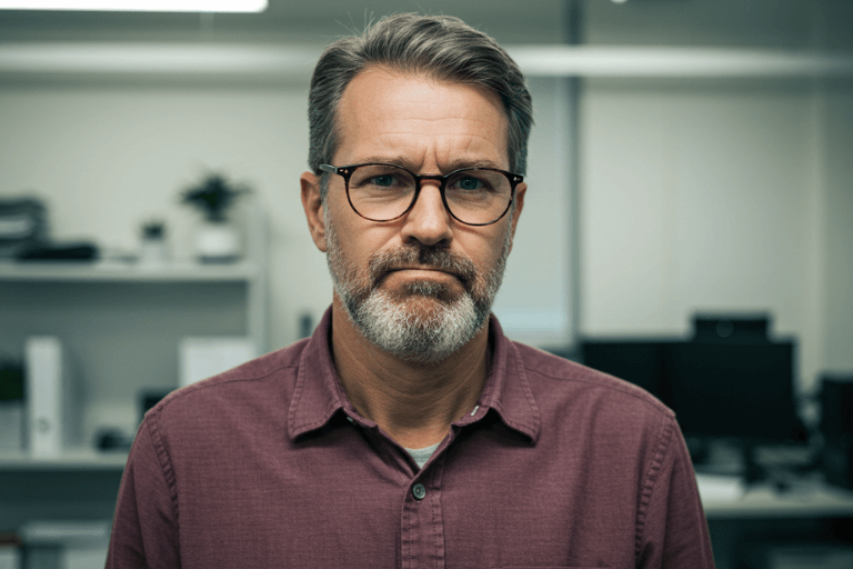 man looking unsure about whether to choose dentures or dental implants
